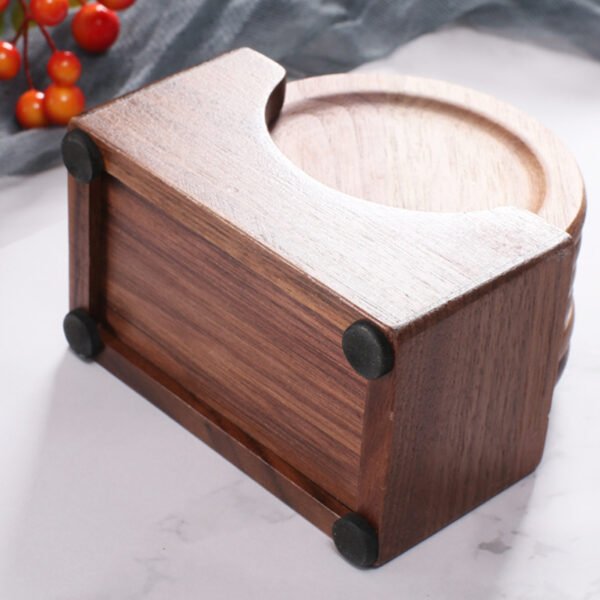 Japanese Walnut Wooden Kung Fu Tea Set Coaster - Image 2