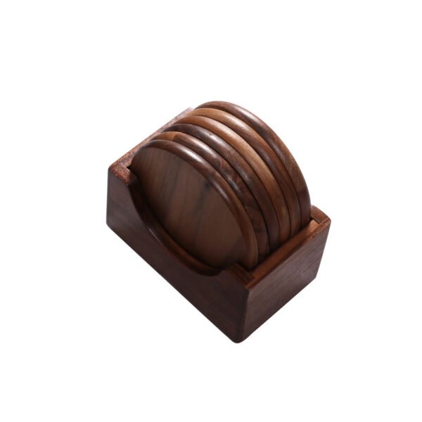 Japanese Walnut Wooden Kung Fu Tea Set Coaster - Image 8