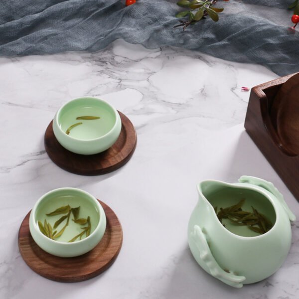 Japanese Walnut Wooden Kung Fu Tea Set Coaster - Image 5