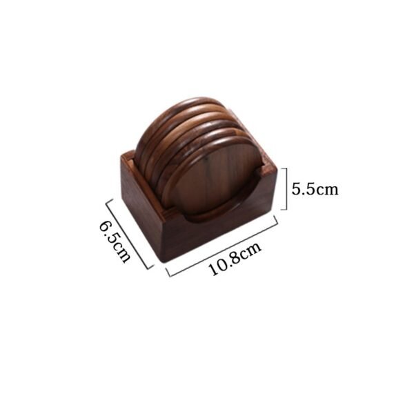 Japanese Walnut Wooden Kung Fu Tea Set Coaster - Image 7