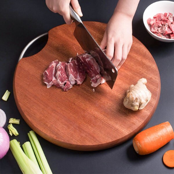 Japanese Ebony Cutting Board Whole Wood Cutting Board Household Solid Wood Cutting Board Circular Crack Proof Cutting Board Kitchen Cutting Board - Image 5