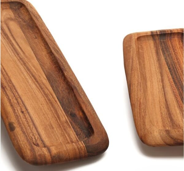 Log wooden tray dinner plate - Image 2