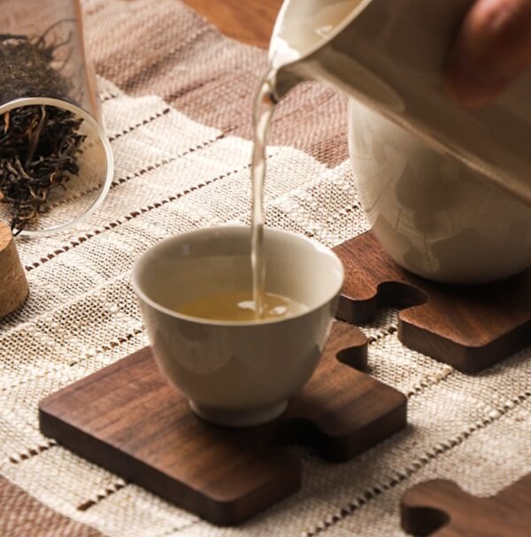 Walnut Coaster Solid Wood Log Teacup - Image 3