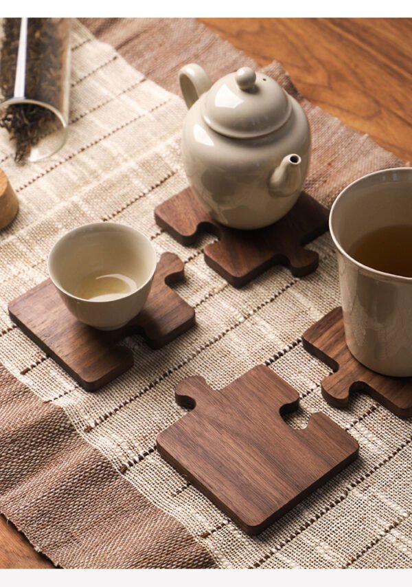 Walnut Coaster Solid Wood Log Teacup - Image 8