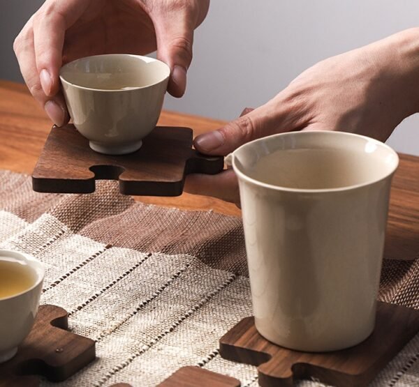 Walnut Coaster Solid Wood Log Teacup - Image 7
