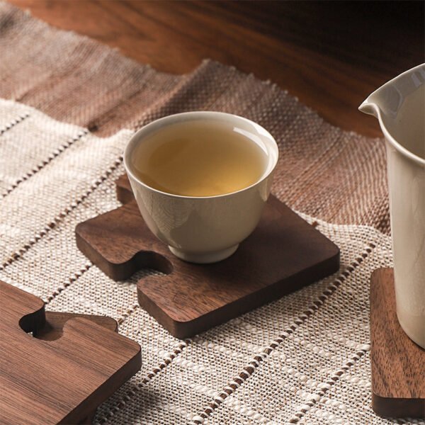 Walnut Coaster Solid Wood Log Teacup - Image 6