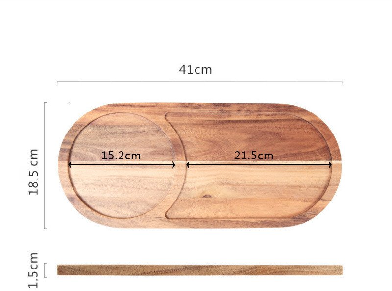 Premium Oval Acacia Wood Cheese Board with Slate Insert & Juice Groove 9 Premium Oval Acacia Wood Cheese Board with Slate Insert & Juice Groove - Image 9