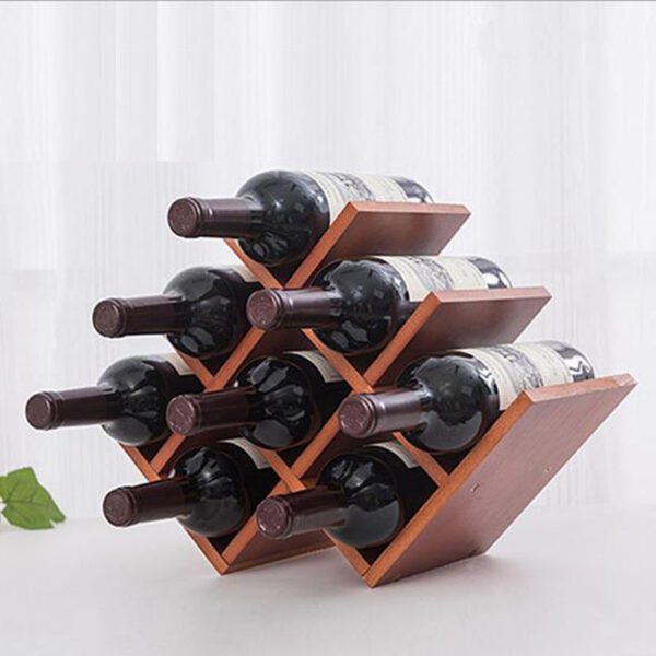 European Creative Wooden Wine Rack Wooden Wine Rack Desktop Decoration - Image 3