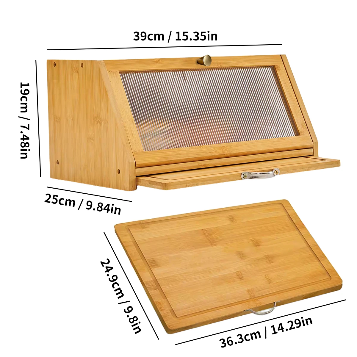 Bamboo Bread Box with Flip-Down Ribbed Door 6 Bamboo Bread Box with Flip-Down Ribbed Door - Image 6