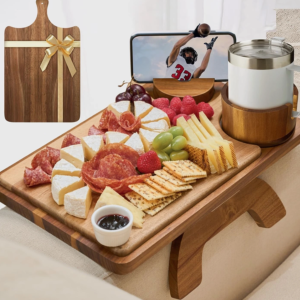 acacia wood sofa tray organizer for living room