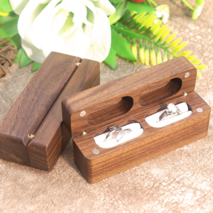 Home 23 Slim Wooden Double Ring Box