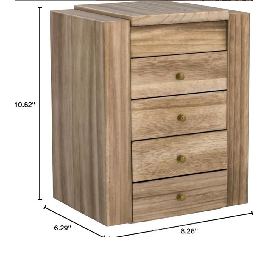 Vintage Large Wooden Jewelry Box with Mirror & Side Doors - 5 Layers 11 Jewelry Box