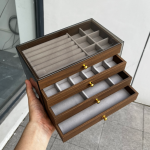 Home 26 Glass Top Wooden Jewelry Box