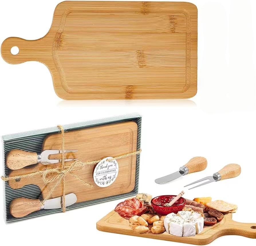 Mini Bamboo Charcuterie Board Gift Set with Cheese Knife – The Perfect Wedding Favor 18 bamboo heart shape cutting board