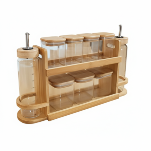 Bamboo Spice Rack Set