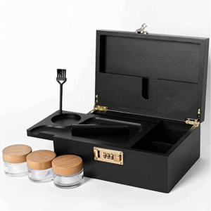 Bamboo Stash Box with Lock – Custom Color Wooden Storage Box with Removable Tray