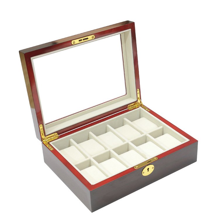 Premium High-Gloss Wooden Watch Box Wholesale | Glass Top Display Case with Custom Logo 3 Premium High-Gloss Wooden Watch Box Wholesale | Glass Top Display Case with Custom Logo - Image 3