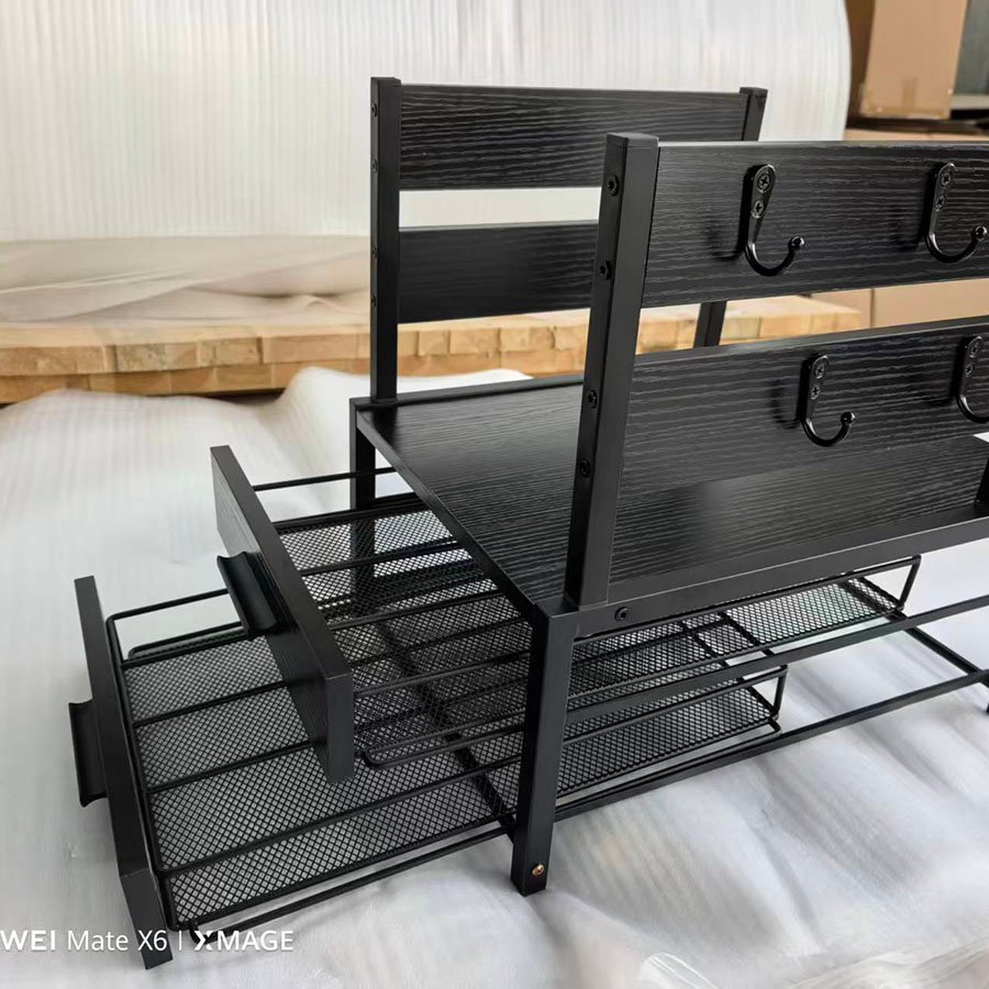 wood coffee stand organiser