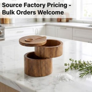 Premium Solid Wood Salt Cellar