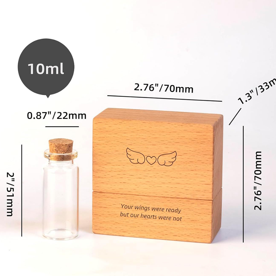 Custom Bamboo Keepsake Box with Glass Vial Insert 10 bamboo keepsake box with glass vial