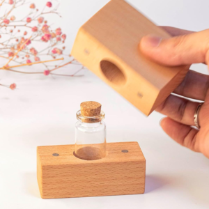 Home 28 Custom bamboo keepsake box with glass vial insert