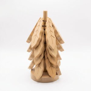 Custom Wooden Leaf Trivet Set with Tree Stand for Hot Dishes