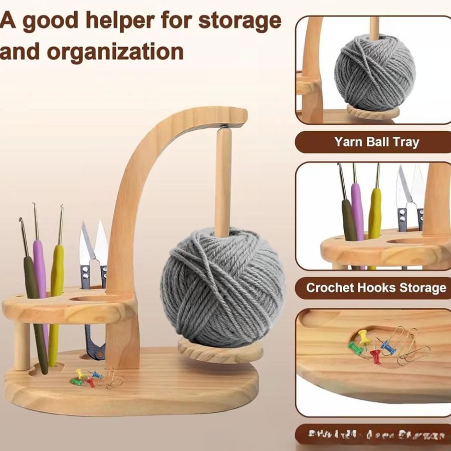 wooden yarn holder