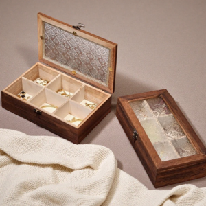 Home 27 Wooden Jewelry Box with Glass Lid Wholesale Ring Earring Organizer Display Box