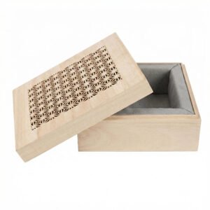Custom Unfinished Wooden Gift Box with Linen Lining