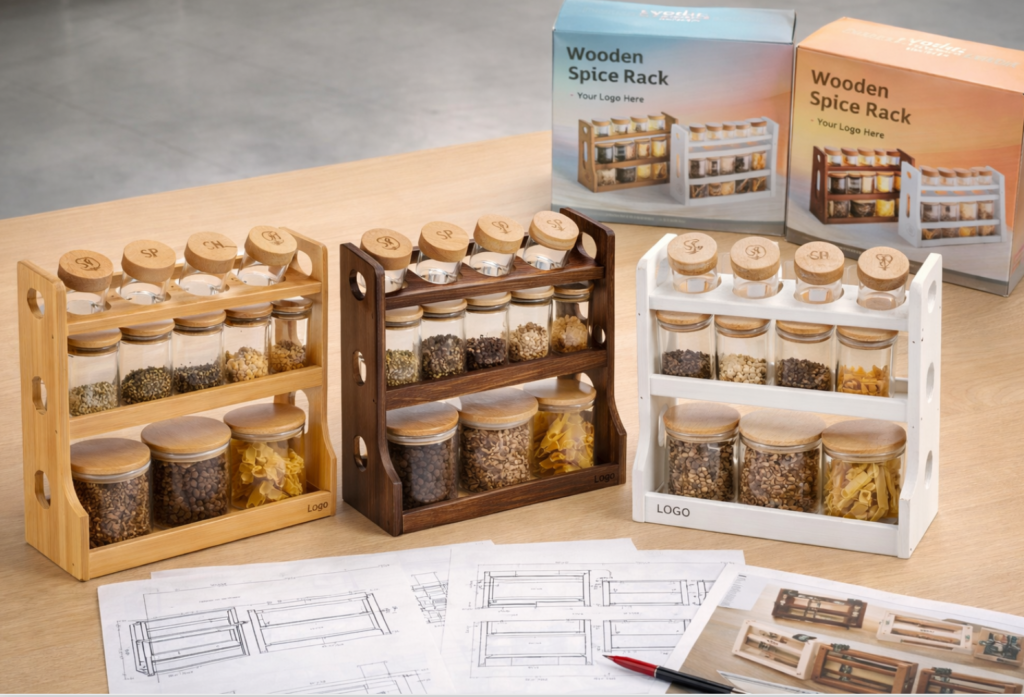 wooden spice rack supplier