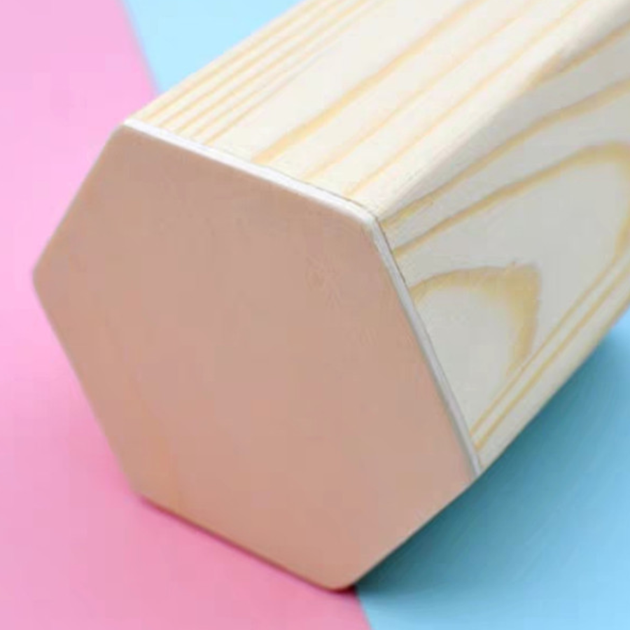 wood square pencil holder