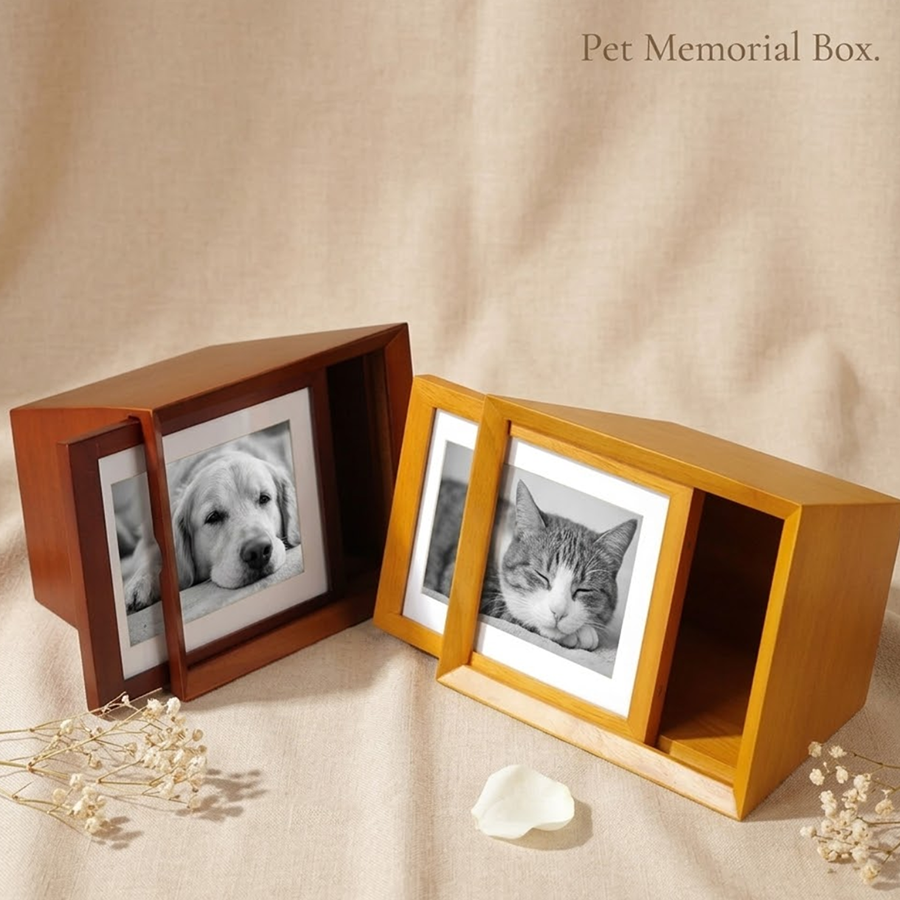 wood pet urn