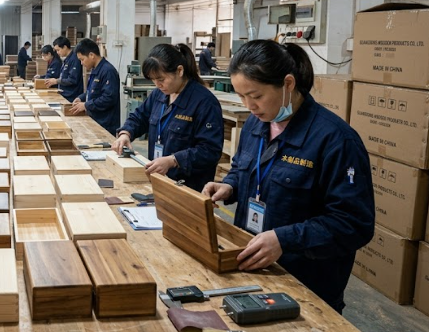 how to evaluate finish quality on custom wooden boxes